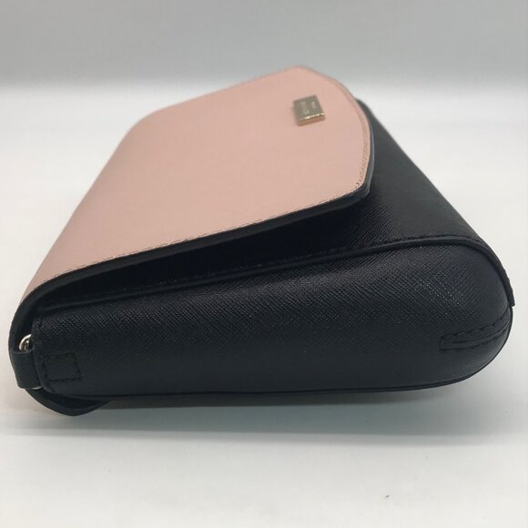 Kate Spade Laurel Way Black & Blush Pink Saffiano Leather Greer Shoulder Bag - Picture 3 of 11